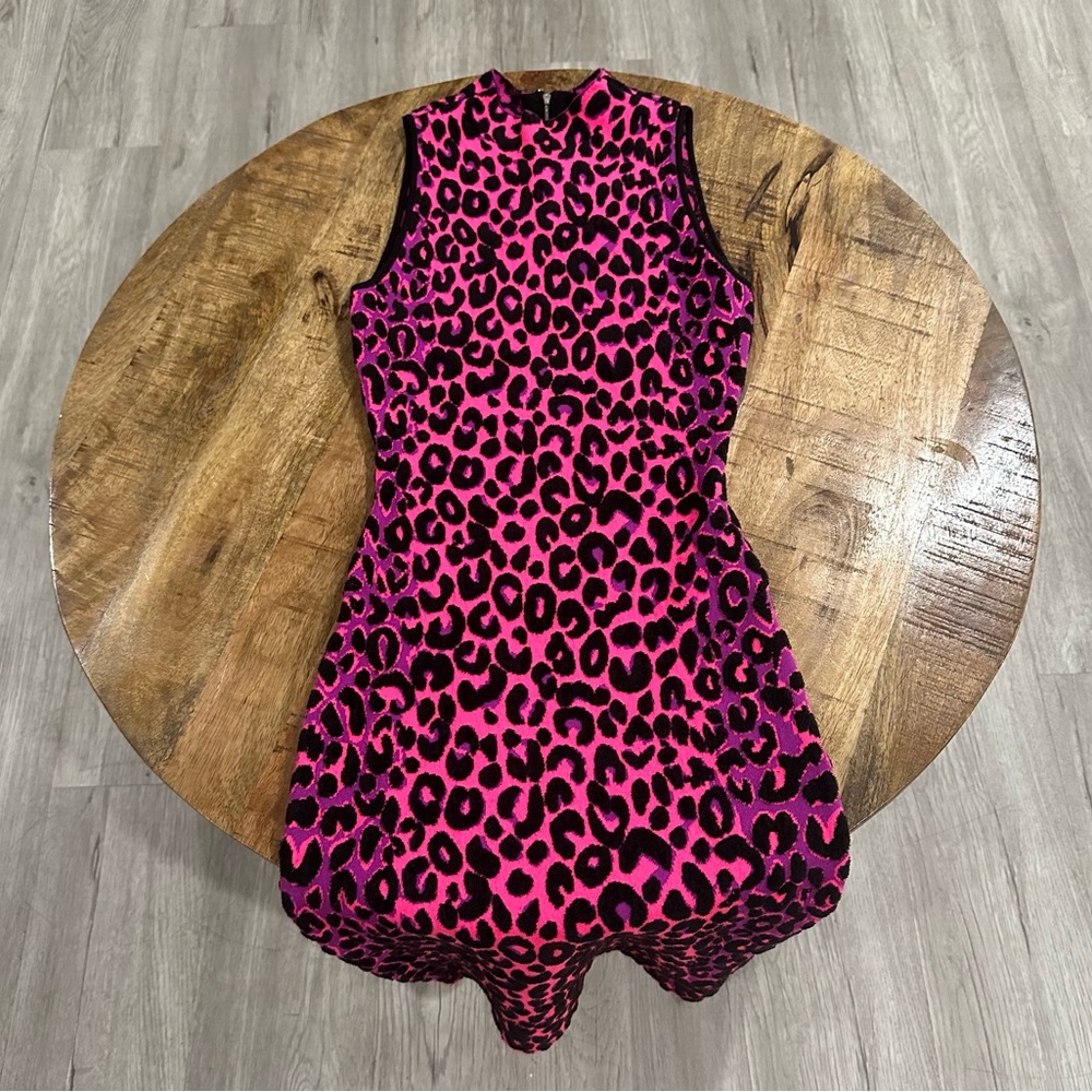 Black Friday SALE Milly Fusha/Hot Pink & Black leopard Print Revolve Dress